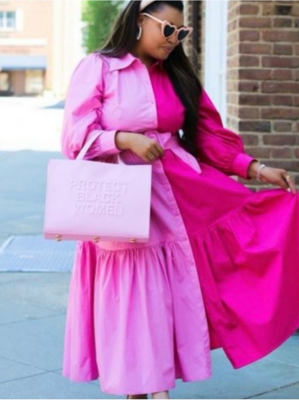 Christopher John Rogers Two-Tone Pink Tiered Maxi Dress NWT